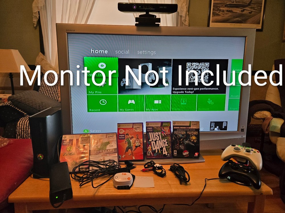 Xbox 360 S (slim) 250GB Model 1439, Manufactured 2011-10-13 – Bundle with Kinect