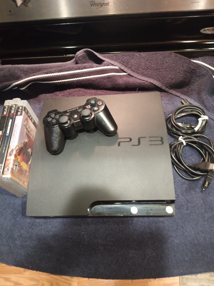 Sony PlayStation 3 Slim CECH-2001A Console Bundle PS3 GTAV Minecraft Controller