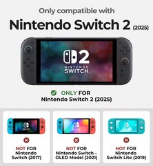 Dexnor for Nintendo Switch 2 Case 2025 Dockable Cover Medium to Large, Black