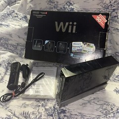 Nintendo Wii Black With Black Original Box & Inserts – No Games – Tested