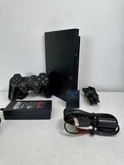 Sony PlayStation 2 Slim PS2 Black Console Bundle OEM- control/cables/memory card