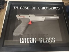 Nintendo Duck Hunt Zapper Gun In Case Of Emergency Wall Frame Art Game Retro