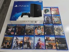 Sony PlayStation 4 PS4 Pro 1TB Black Console CUH-7015B Bundle 16 Games