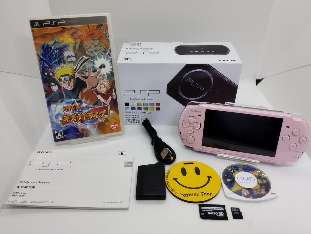 PSP 3000 Sony Blossom Pink w/Box&Charger PlayStation Japan Tested