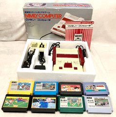 Nintendo Famicom in box Japanese original Console 8 games HVC-001