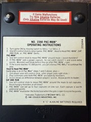 Used 1981 COLECO MIDWAY No. 2390 PAC-MAN Instruction Booklet & Power Cord!