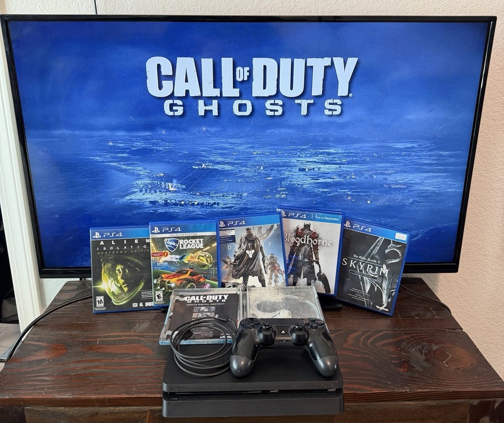 Sony PlayStation 4 PS4 Slim CUH-2015A Bundle W/ 6 Games- 500 GB- TESTED & WORKS