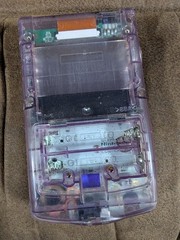 Nintendo Game Boy Color Atomic Purple Clear CGB-001 Handheld Console Works!