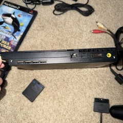 Sony PlayStation 2 Slim w/ Controllers, Games, and Cables [TESTED/WORKS]