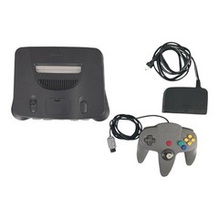 Nintendo 64 NUS-001(USA) Charcoal Gray + OEM Power Supply, Jumper Pak, Controllr