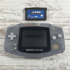 Nintendo GameBoy Advance AGB-001 Clear Glacier Handheld Console GBA w/Game
