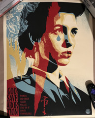 SIGNED God Save Abortion Shepard Fairey Nadya Obey Art Print Poster Pussy Riot