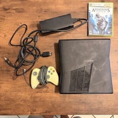Xbox 360 S Console Model 1439 Bundle Powers On READ No Controller Adapter