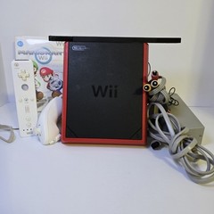 Nintendo Wii MINI Red RVL-201 Console with cables, controller, and Mario Kart