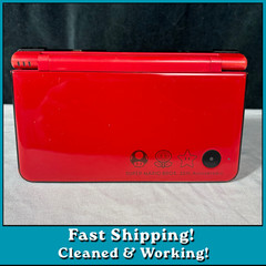 Nintendo DSi XL 25th Anniversary Super Mario Red Handheld UTL-001 Tested W Game!