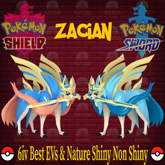 Pokemon Sword & Shield Zacian Crowned 6IV Best EVs & Nature 🌟Shiny🌟, Non Shiny