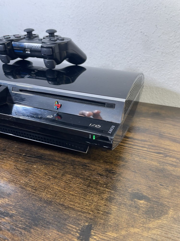 Sony PlayStation 3 PS3 Backwards Compatible 80GB Black w/ Controller FOR PARTS
