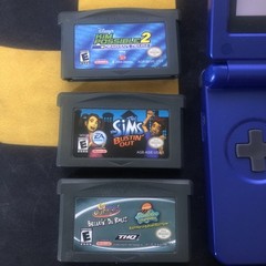 Nintendo Gameboy Advance SP AGS-001 – Cobalt Blue – Tested + 3 Games/charger