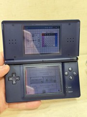 Nintendo DS Lite Enamel Navy Blue – Cleaned & Tested – Charger/Stylus & Game LOT