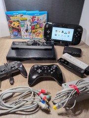Nintendo 32G Wii U Deluxe Black Console Gaming System Bundle • Tested/Working