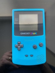 Nintendo Game Boy Color Blue GBC Tested Working Some Screen Burn And Fading