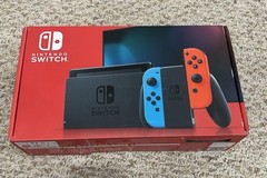 Nintendo Switch with Neon Blue and Neon Red Joy Con Complete CUSTOM LISTING