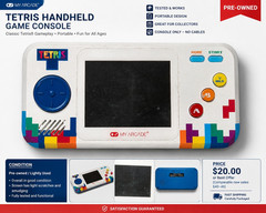 My Arcade Tetris Handheld Game Console Portable w/ Headphone Jack