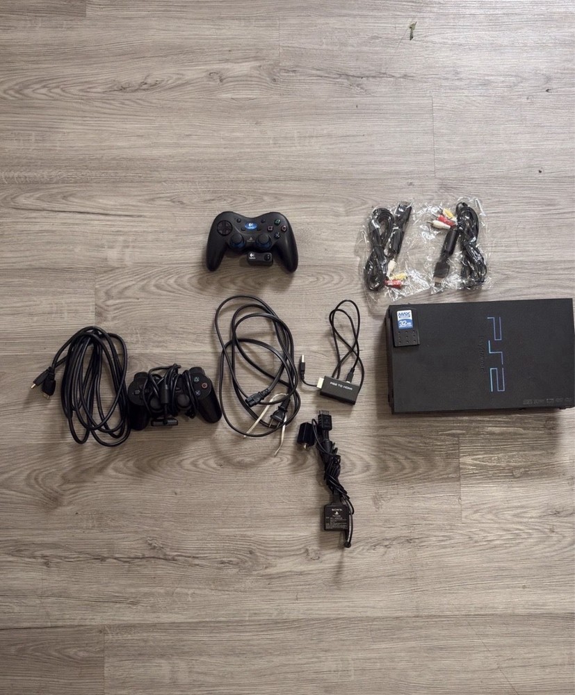 PlayStation 2 Fat Console Bundle HDMI Smart TV Ready 2 Controllers 30+ Games