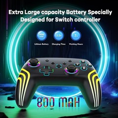 MYSTILUCK Wireless Pro Controller for Switch/Switch 2/Lite/OLED/PC, Black
