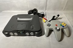 Nintendo 64 N64 Console Charcoal Grey w/ Controller & 3D Printed Display Stand