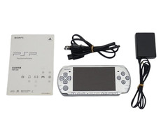 Sony PSP-3000 Playstation Portable w/ Cahrger Silver Good HP