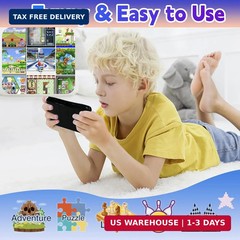 Handheld Game Console for Kids 3.5″ IPS Large Screen Rechargeable,Preloaded 216