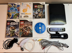 Nintendo Wii Console Black RVL-101 for parts DISC READ ERROR & Wii Sports Bundle