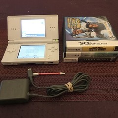 Nintendo DS Lite Handheld System – White (13306461) with three games