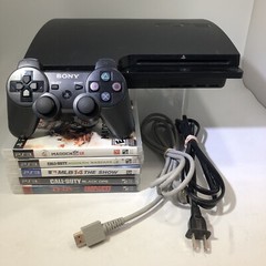 Sony Playstation 3 Slim 150 GB Console Controller, Cables, & 5 Games PS3 #ML30