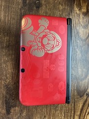 Nintendo 3DS XL Super Mario Edition Red Gold Console Bundle- 9 Games + Charger