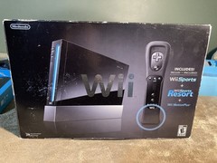 Nintendo Wii Console Wii Sports Resort Wii Remote Plus Bundle Black CIB Box