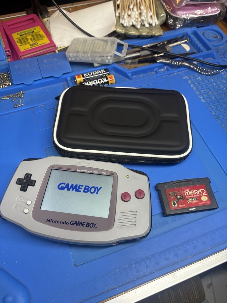 DMG Classic Gray Gameboy Advance Backlit IPS Screen GBA Nintendo V5 Pouch 80s