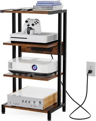 Compact 16.5” AV Media Stand with Adjustable Shelves for a Stylish Game Room
