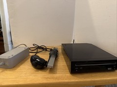 Nintendo Wii Console Bundle Black RVL-101 w/ Motion Plus Controller Cords