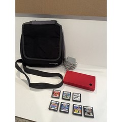 Nintendo DS Handheld System Red Working- Case Charger 7 Games