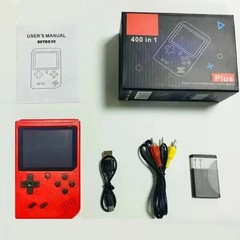 Red Retro Handheld Game Console 400 Classic Games Rechargeable TV Connectable
