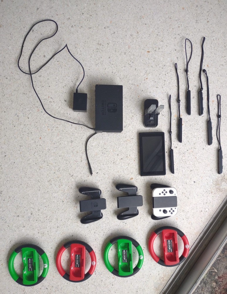 160GB! Nintendo Switch Console Bundle w/ Dock + Mario Kart Wheels & Accessories