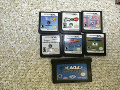 Nintendo DS Lite USG-001 Metallic Rose W/Charger, Stylus & 7 Games Tested/Works