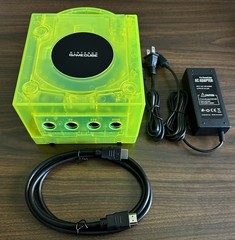 Nintendo GameCube Console CLEAR NEON YELLOW-HDMI Mod Pluto Llx-1-4 controller
