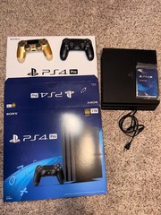 2019 Sony PlayStation 4 PS4 Pro In box with 2 controllers and Black Ops 4 game