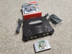 Nintendo 64 N64 US Console Bundle Controller Power Supply Jumper A/V Cables Game