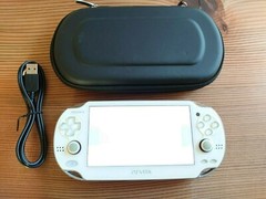 Vita 3G / Wi-Fi Model Crystal White OLED PCH-1100 AB02 Console + USB ,Pouch