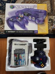 Grape Purple Yellow Strip Funtastic Nintendo 64 Boxed Console