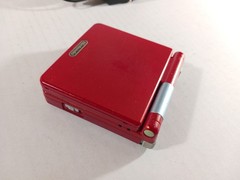 GBA SP RED AGS-101 Bright Screen Rebuilt OEM Shell Nintendo GameBoy Advance